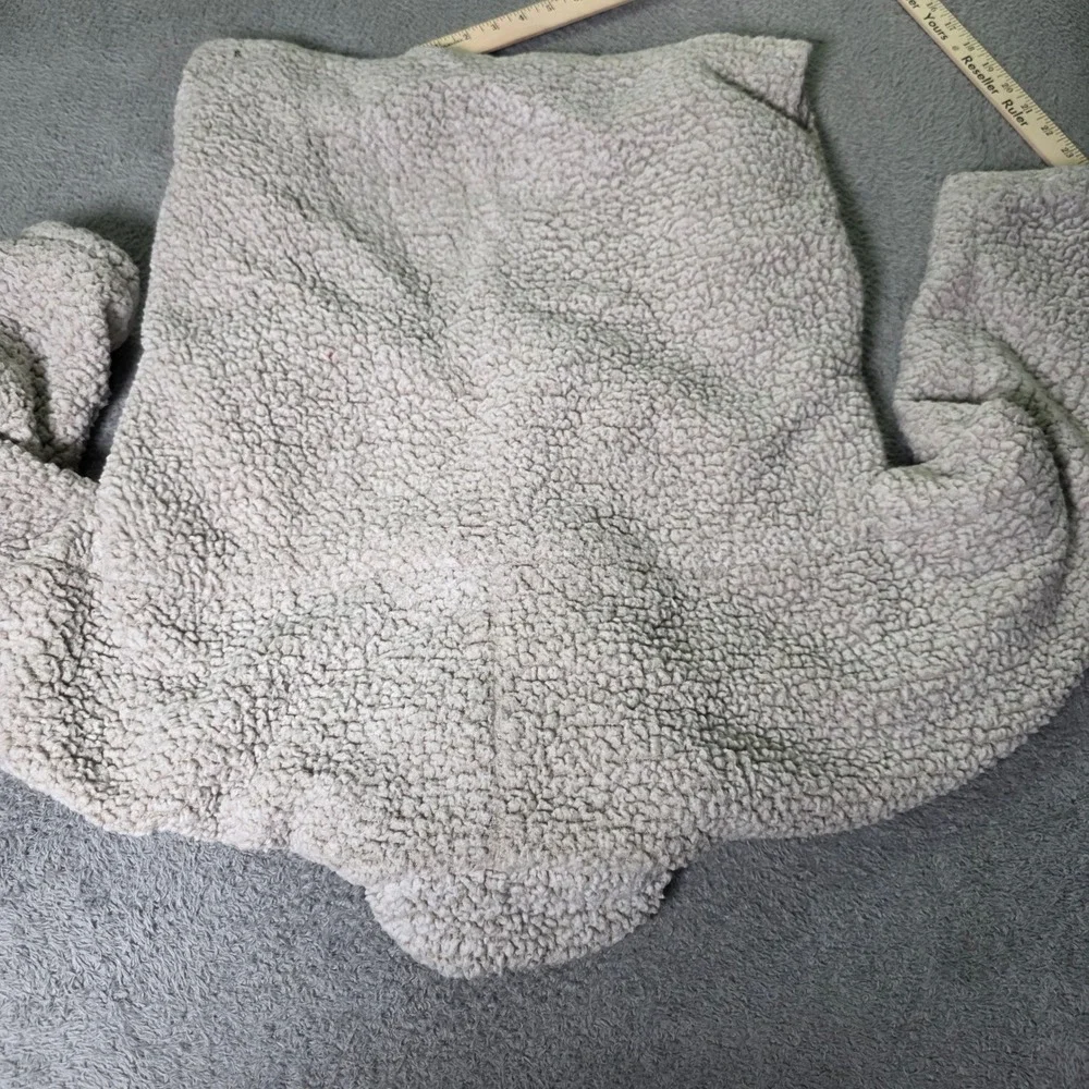 Altar'd State Womens Small Pullover Oatmeal Sherpa Quarter Zip ASJKX6151 Fleece